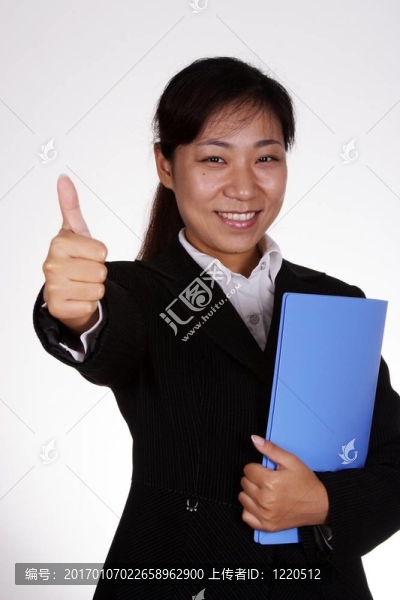 商業(yè)女人豎起大拇指