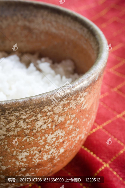 股票照片的陶瓷碗與White,Rice