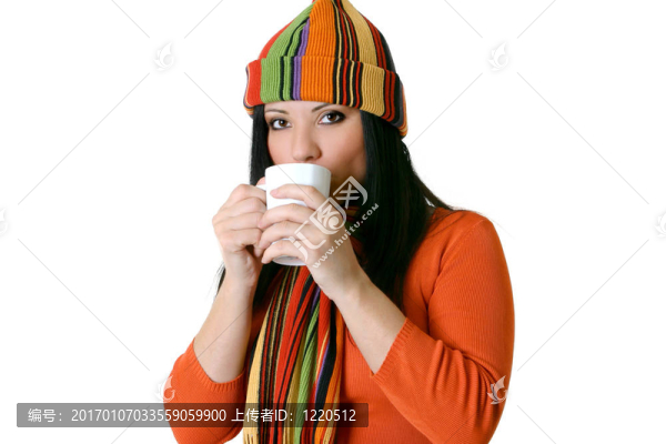 熱飲料的女人