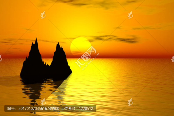 3d日落景觀