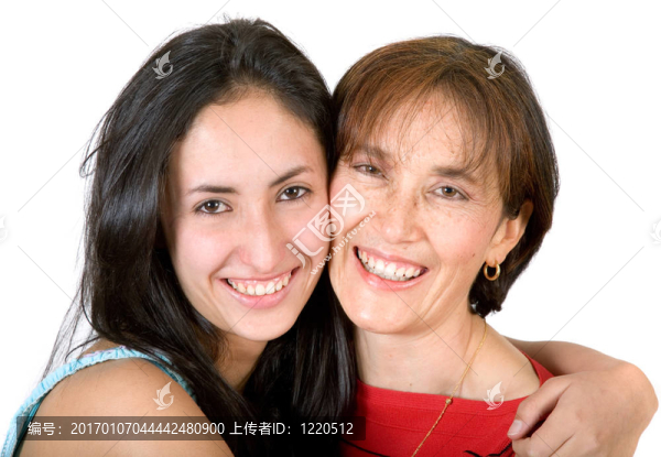 快樂的母親和女兒