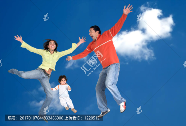 空氣中的幸福的家庭