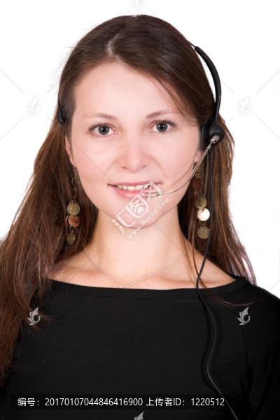 美麗的客戶支持的女孩