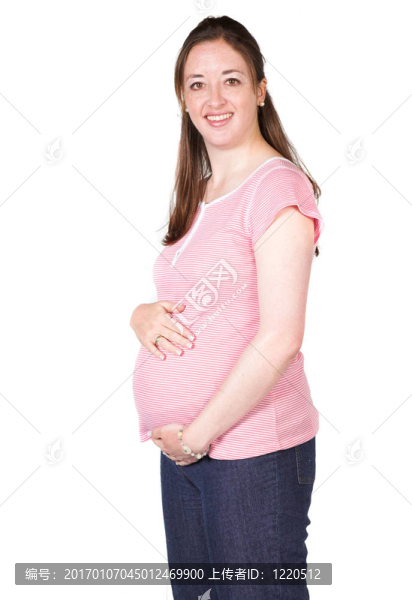 美麗的孕婦粉紅色