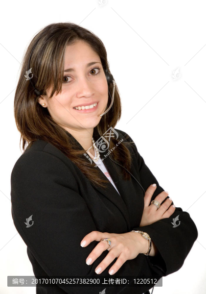 美麗的客戶支持的女孩