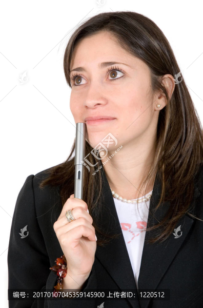 沉思的女商人