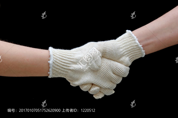 勞動手套與安全手套隔離在黑色