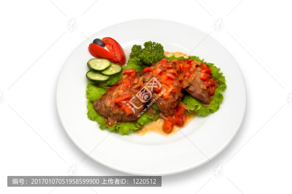 烤牛肉和蔬菜沙拉醬