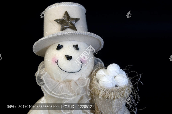 雪人雪球和帽子