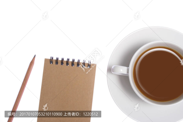 白色背景上的書寫用具