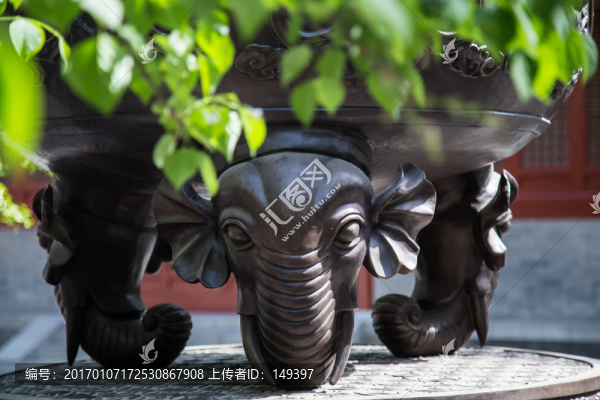 銅雕大象香爐地腳
