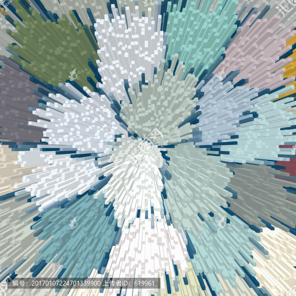 凸出立方體放射狀背景,無分層