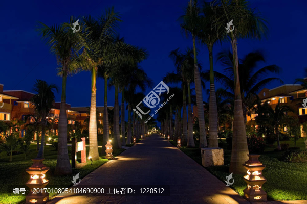 墨西哥度假村的夜晚
