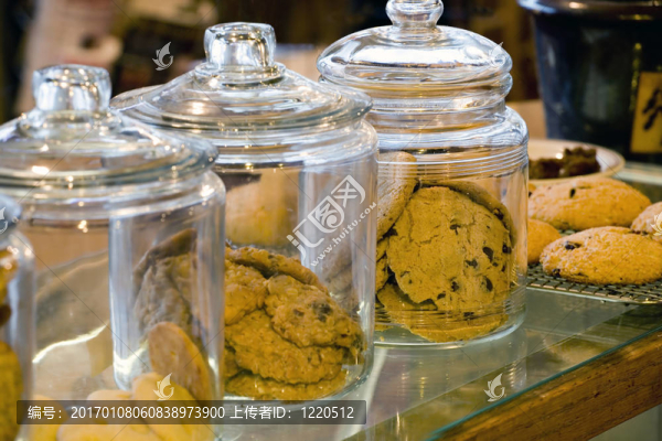 Glass,Cookie,Jars在一家咖啡店