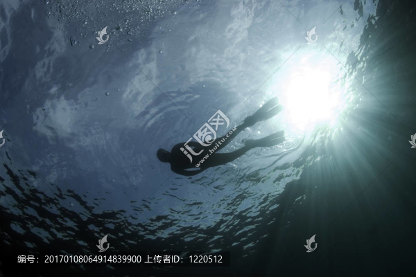 潛水員在陽光下-,2
