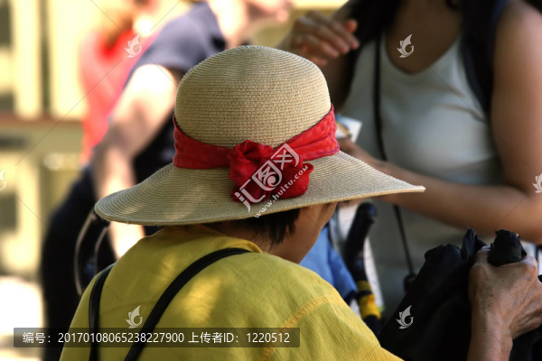 戴草帽的女士