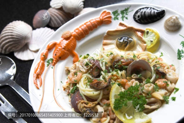 美味海鮮面食盤