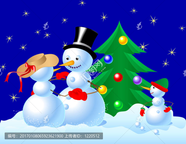 雪人家庭慶祝圣誕節(jié)