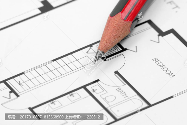 鉛筆和建筑藍(lán)圖