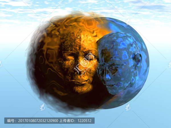 3D太陽和Moon,Together