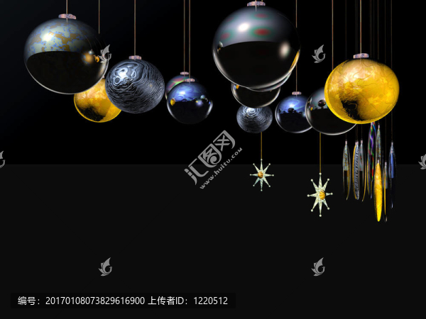 圣誕卡；電線上的星球。