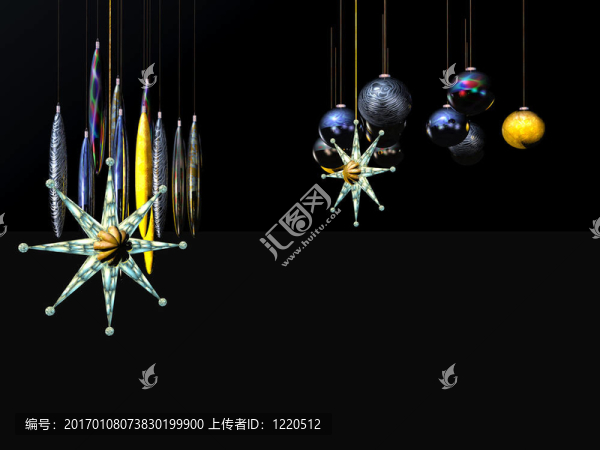 圣誕卡；電線上的星球。