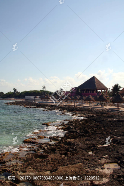 墨西哥海灘的海岸線