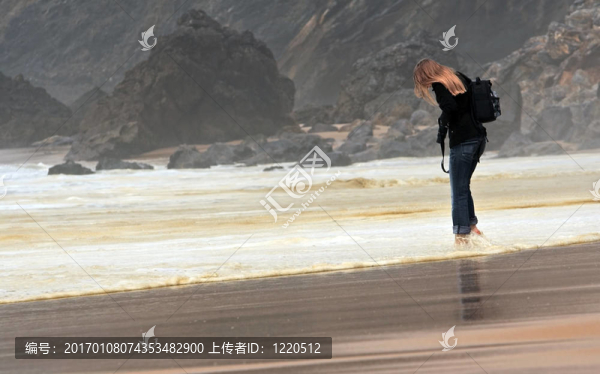 在海灘上