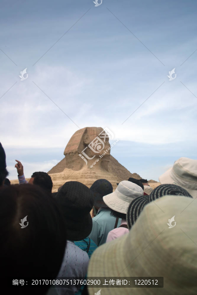 古代獅身人面像的旅游者