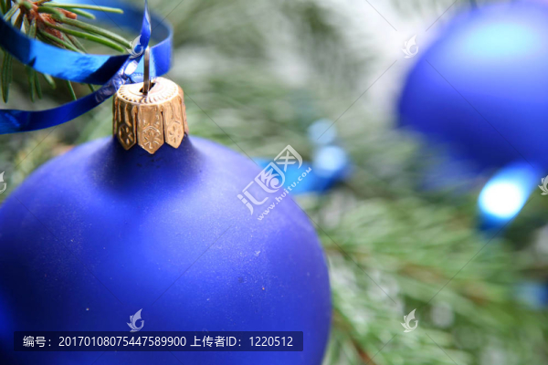 藍色的圣誕燈
