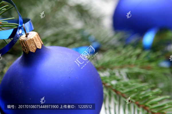 藍色的圣誕燈