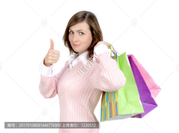 帶購(gòu)物袋的女人