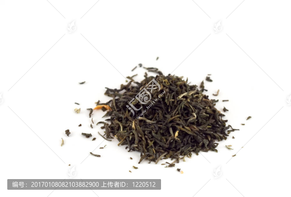 白色背景下的茶葉