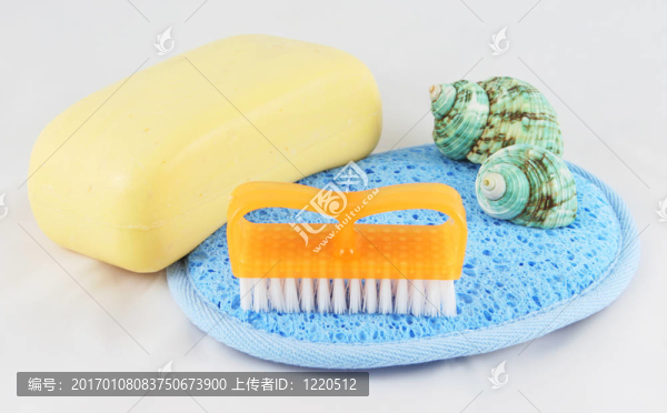 肥皂；刷子和布