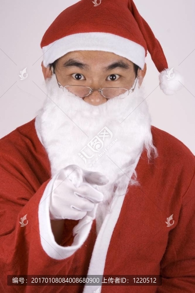Asian,Santa,Claus指向