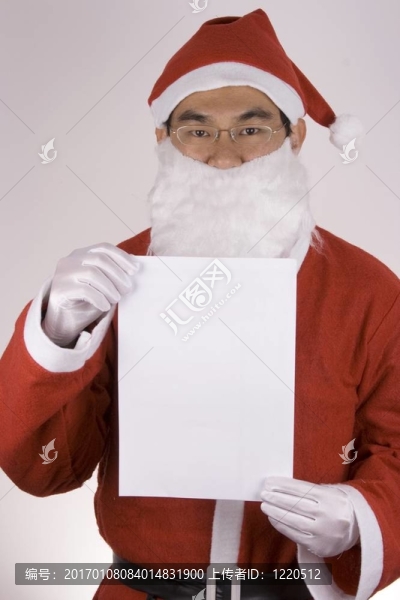 Asian,Santa,Claus與空白紙