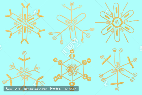 由意大利面食組成的雪花