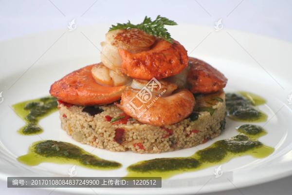 扇貝蒸粗麥粉