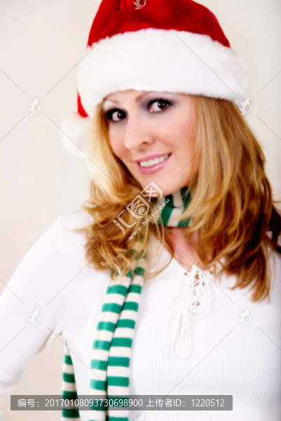 有魅力的金發(fā)美女圣誕老人