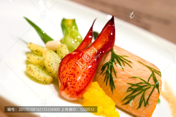清蒸鮭魚塞滿了Bok,Choy