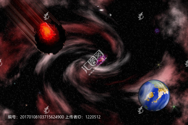 太空小行星場景的股票圖像