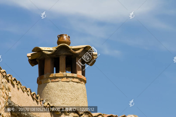 煙囪在Alquezar；西班牙