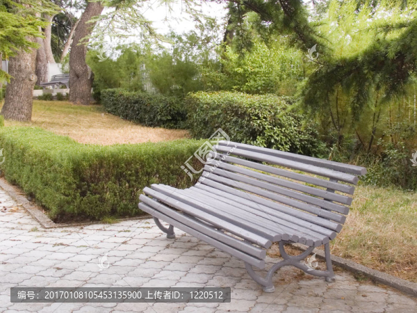 在公園長椅上