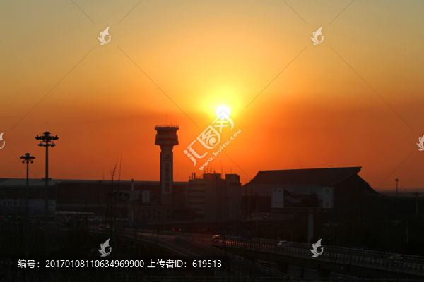 夕陽黃昏,沈陽機(jī)場全景
