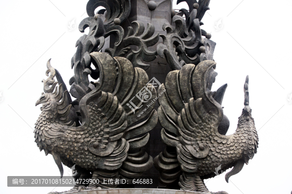 丹鳳朝陽,廣場雕塑,唐山
