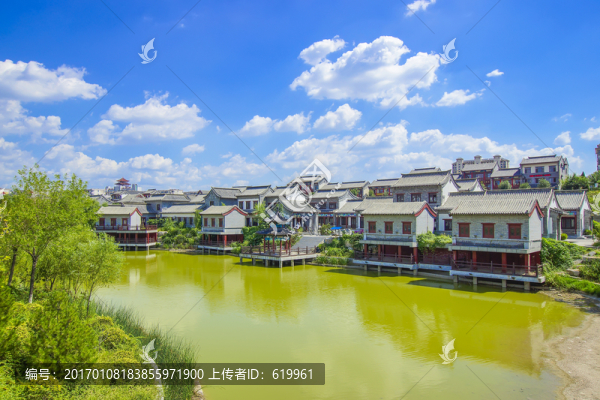城市風光藍天白云