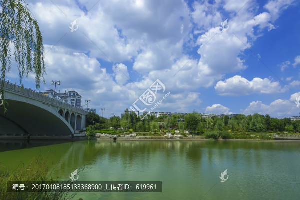 碧水藍天白云,青州風(fēng)光