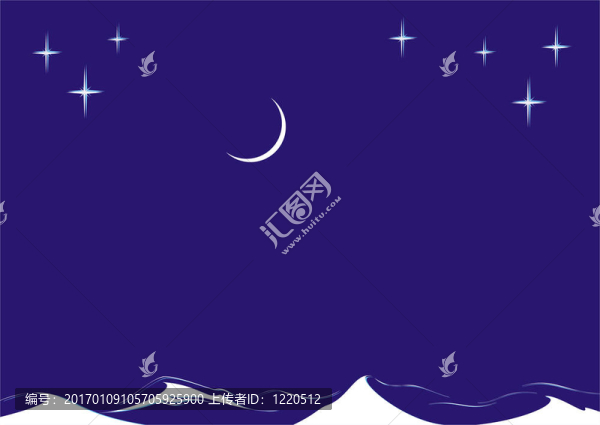 月光的夜晚。冬季景觀。