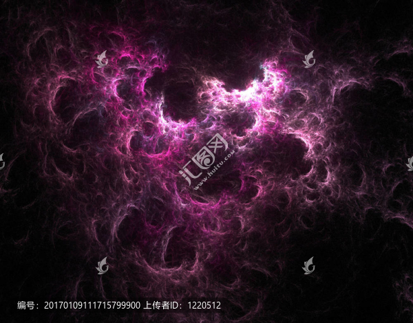 紫色的分形云-未來藝術