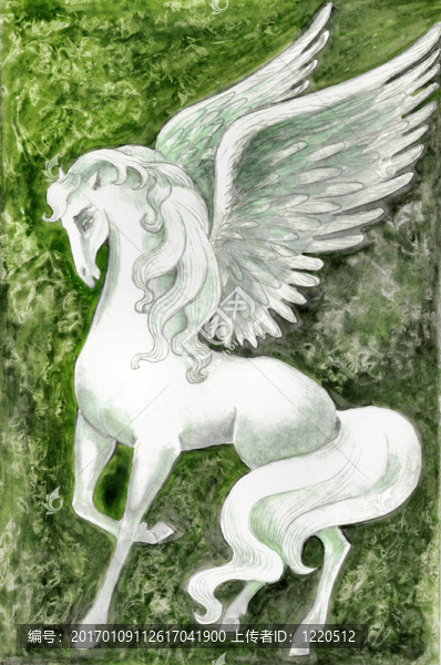 白色的天馬股份的插圖